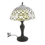 A Tiffany style leaded glass table lamp.