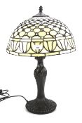 A Tiffany style leaded glass table lamp.