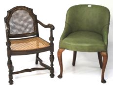 Two 19th and 20th century armchairs.