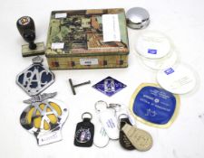 An assortment of motoring memorabilia.