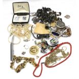 An assortment of costume jewellery.