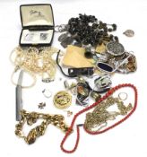 An assortment of costume jewellery.