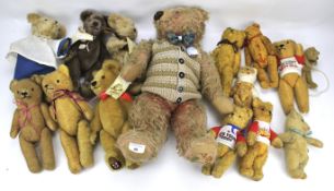 A large collection of vintage and modern teddy bears.