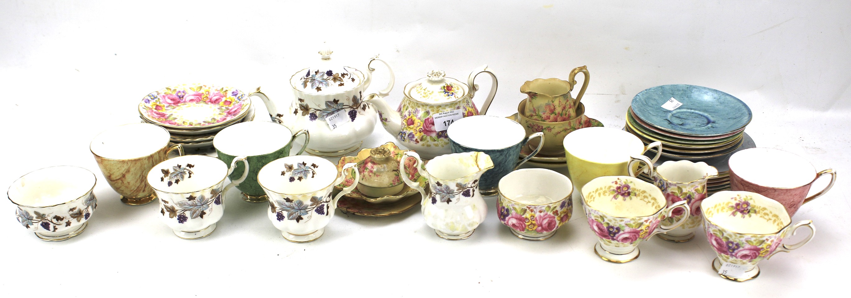 An assortment of Royal Albert ceramics.
