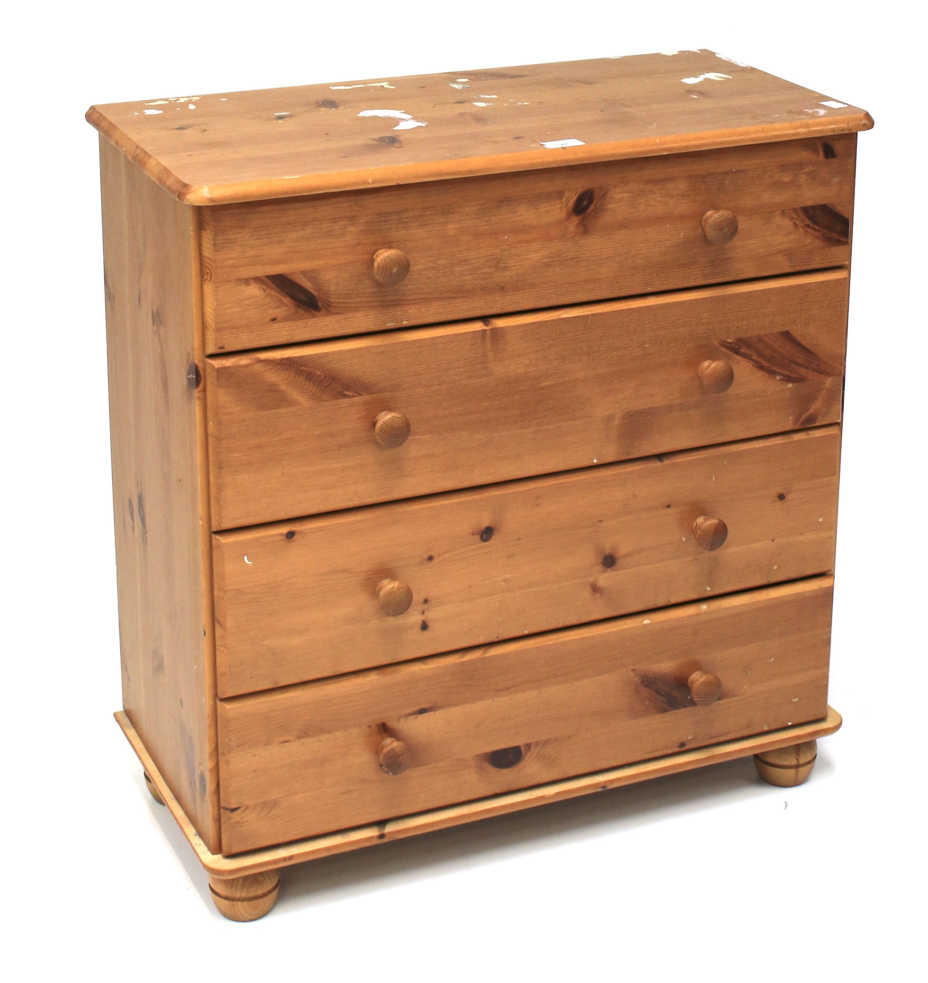 A contemporary pine chest of drawers.