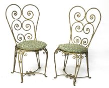 Two 20th century metal framed chairs.