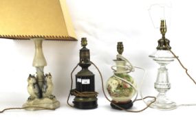 Four table lamps.