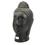 A contemporary model of a Buddha head.