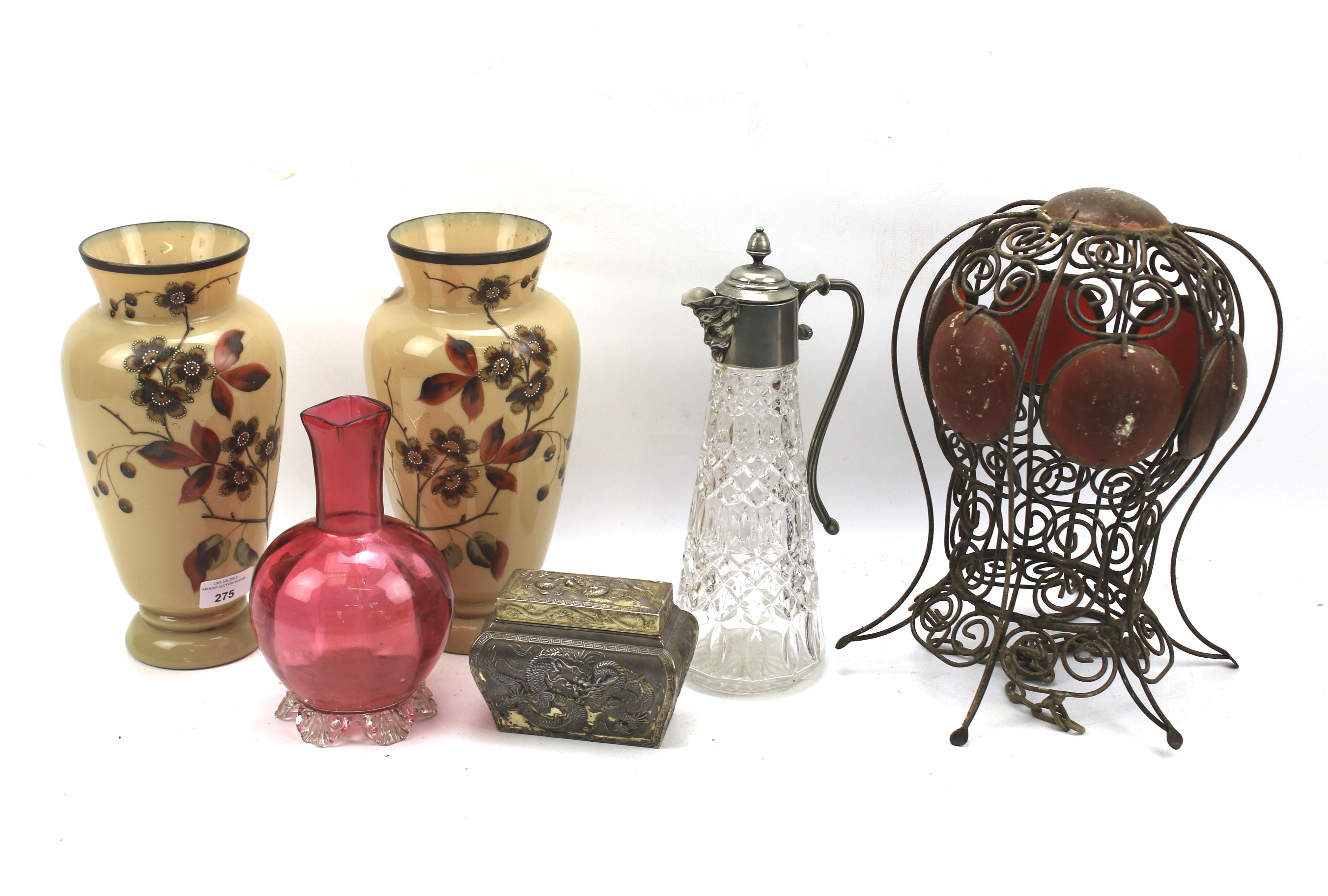 An assortment of glass and metalware.