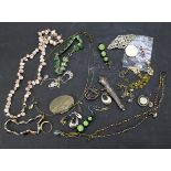 An assortment of costume jewellery.