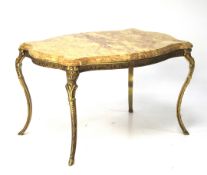 A 20th century marble top coffee table.