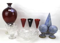 An assortment of glass and ceramics.