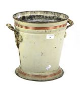 A vintage tin ice bucket, possibly French.