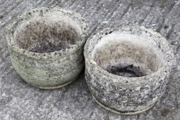 Two 20th century reconstituted stone garden planters.