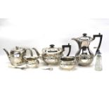 An EPNS silver plate tea set and other items.