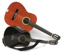 Two contemporary guitars.