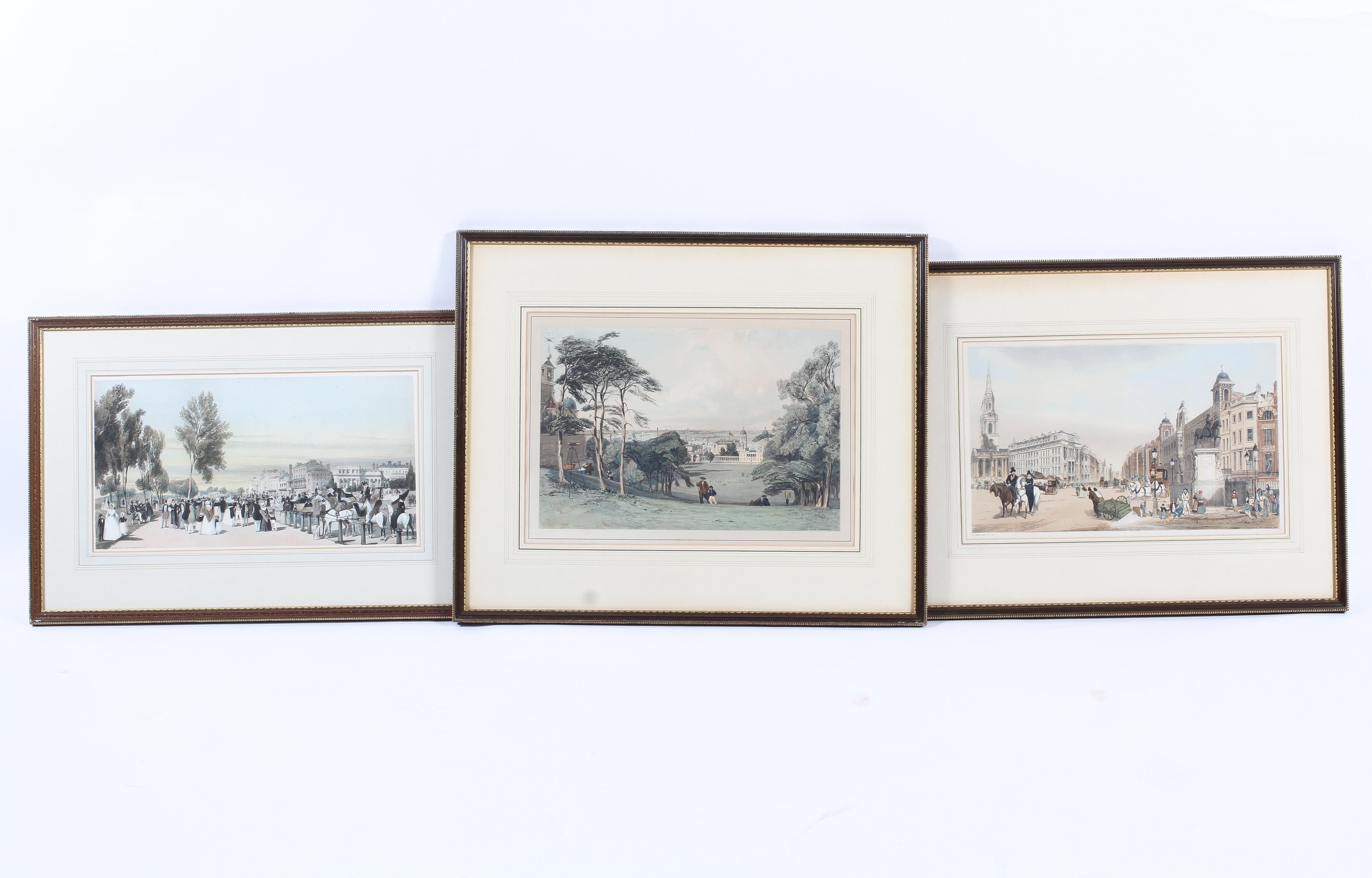 Thomas Shotter Boys (1803-1874), three hand coloured lithographs of views of London.