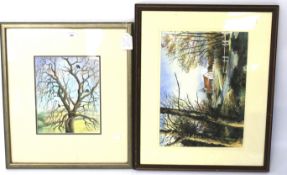 Two watercolours by Marjorie Dyke and Roger Austin (British, 21st Century).