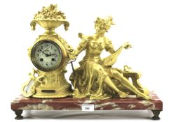 A early 20th century gilt cased mantel clock.