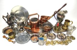 A large assortment of metalware.
