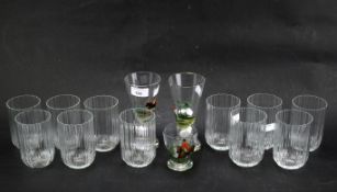An assortment of drinking glasses.