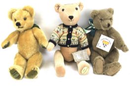Three teddy bears.