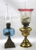 Two Victorian oil lamps.