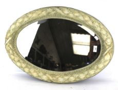 A 19th century bevelled edged wall mirror.