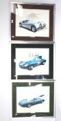 Three contemporary car prints.