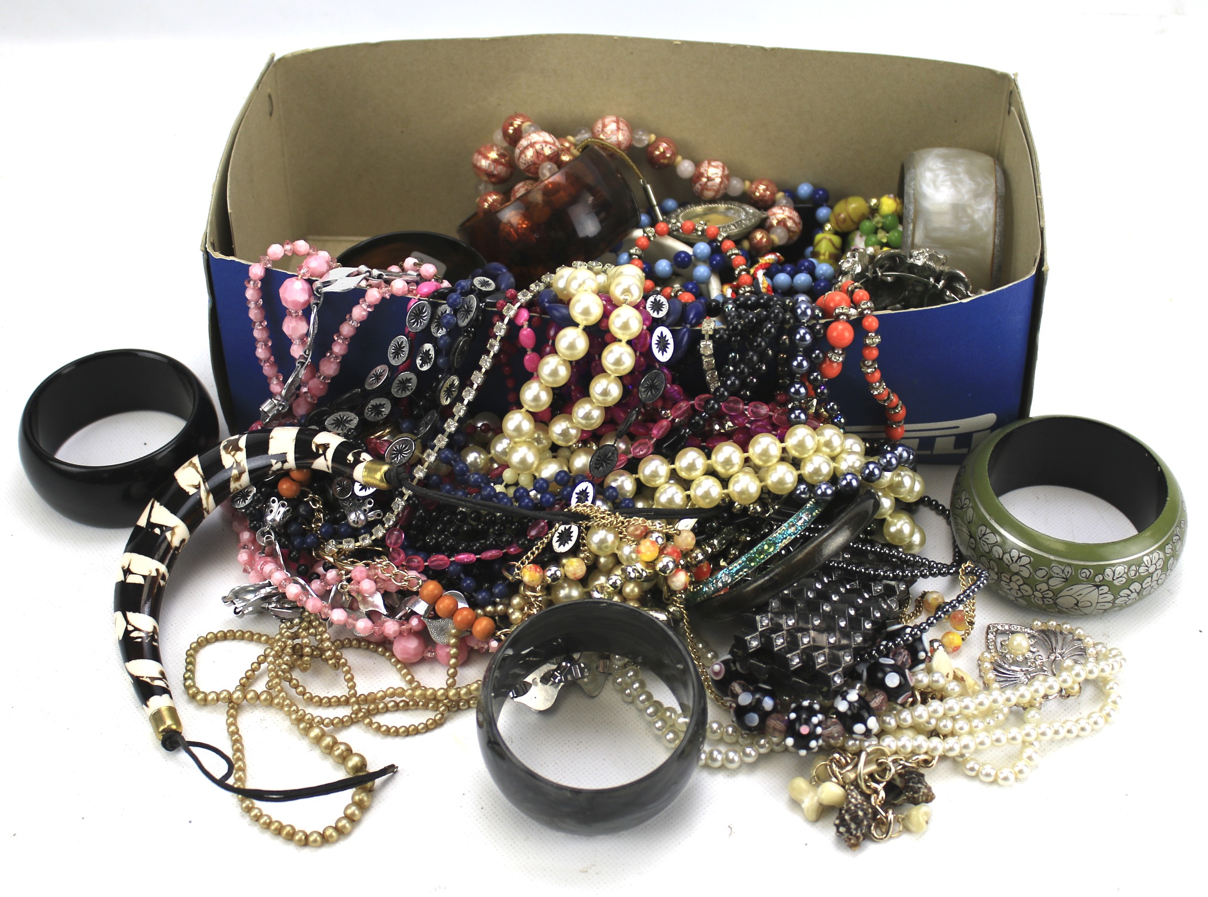 An assortment of costume jewellery.