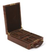 A Late Victorian crocodile/alligator skin clad travelling jewellery case.