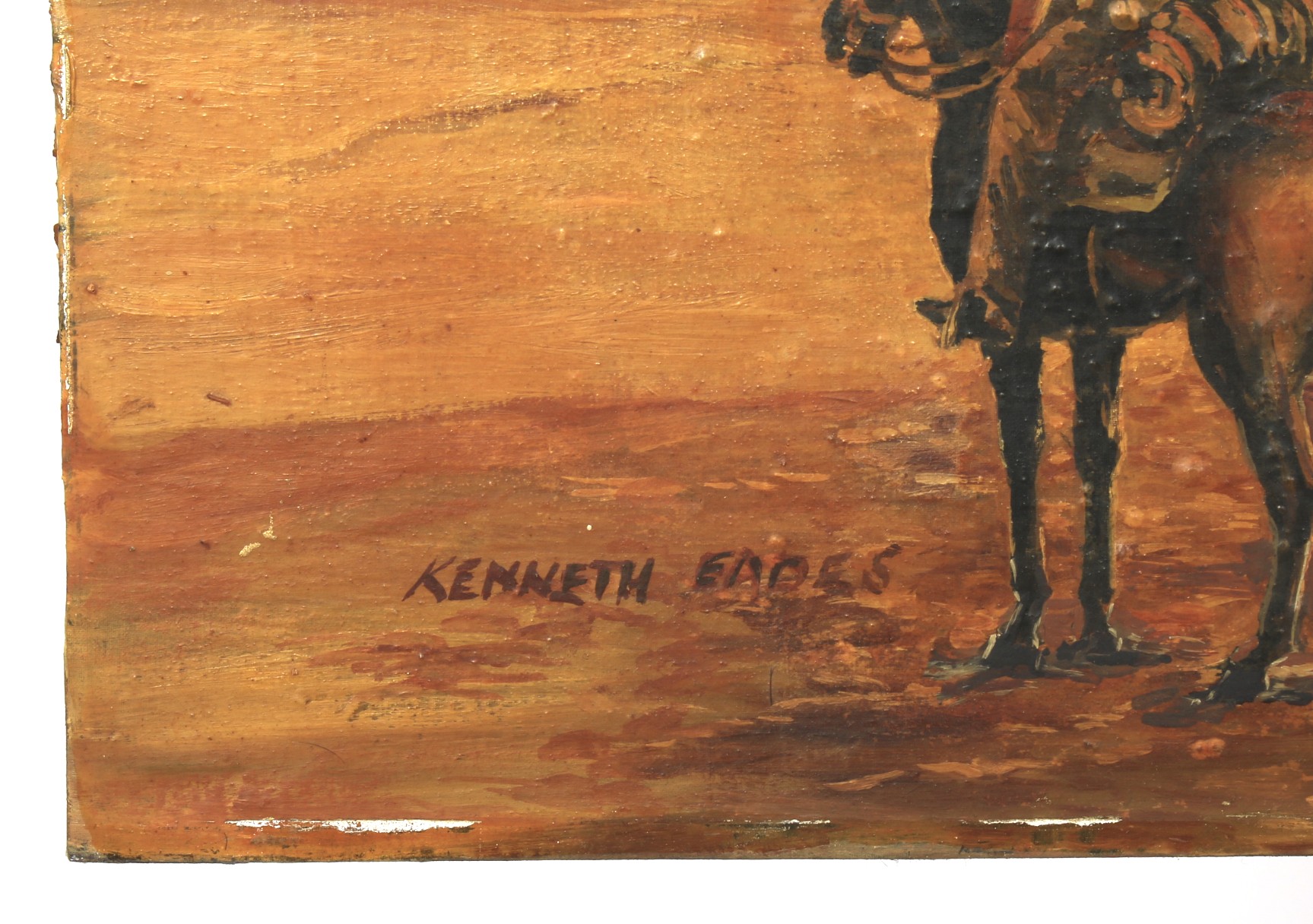 Kenneth Eades (20th Century, Western Australia), Figure on Horseback in Mountainous Landscape, - Image 3 of 3