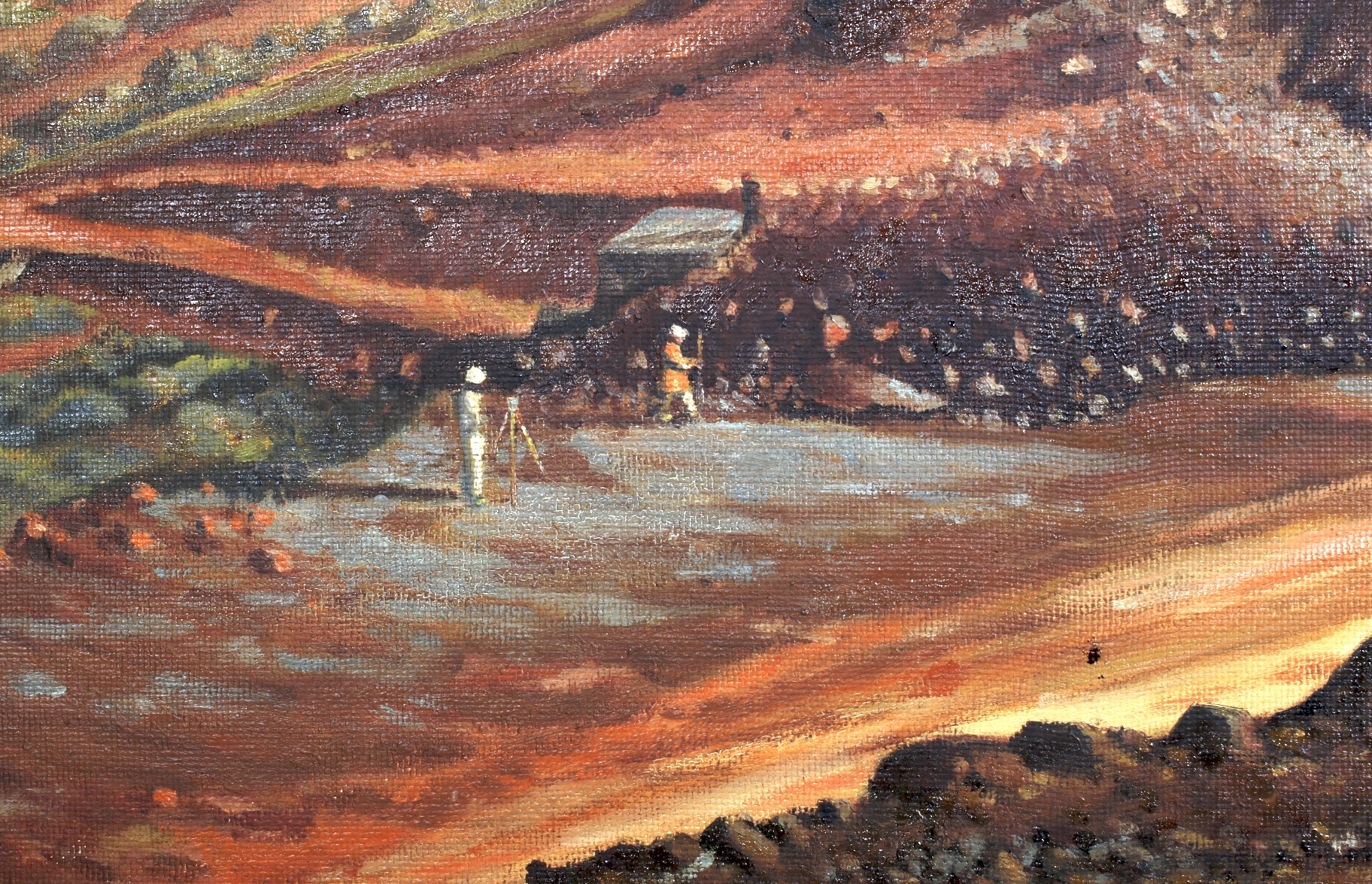 Australian 20th Century School, Winding Road in Rocky Landscape, oil on board (unsigned), framed, - Image 3 of 3