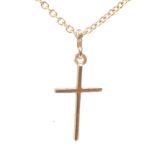 A continental 18ct gold crucifix with chain.39.