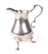 Georgian silver baluster cream-jug.