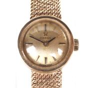 A vintage 9ct gold ladies Omega cocktail wristwatch.
