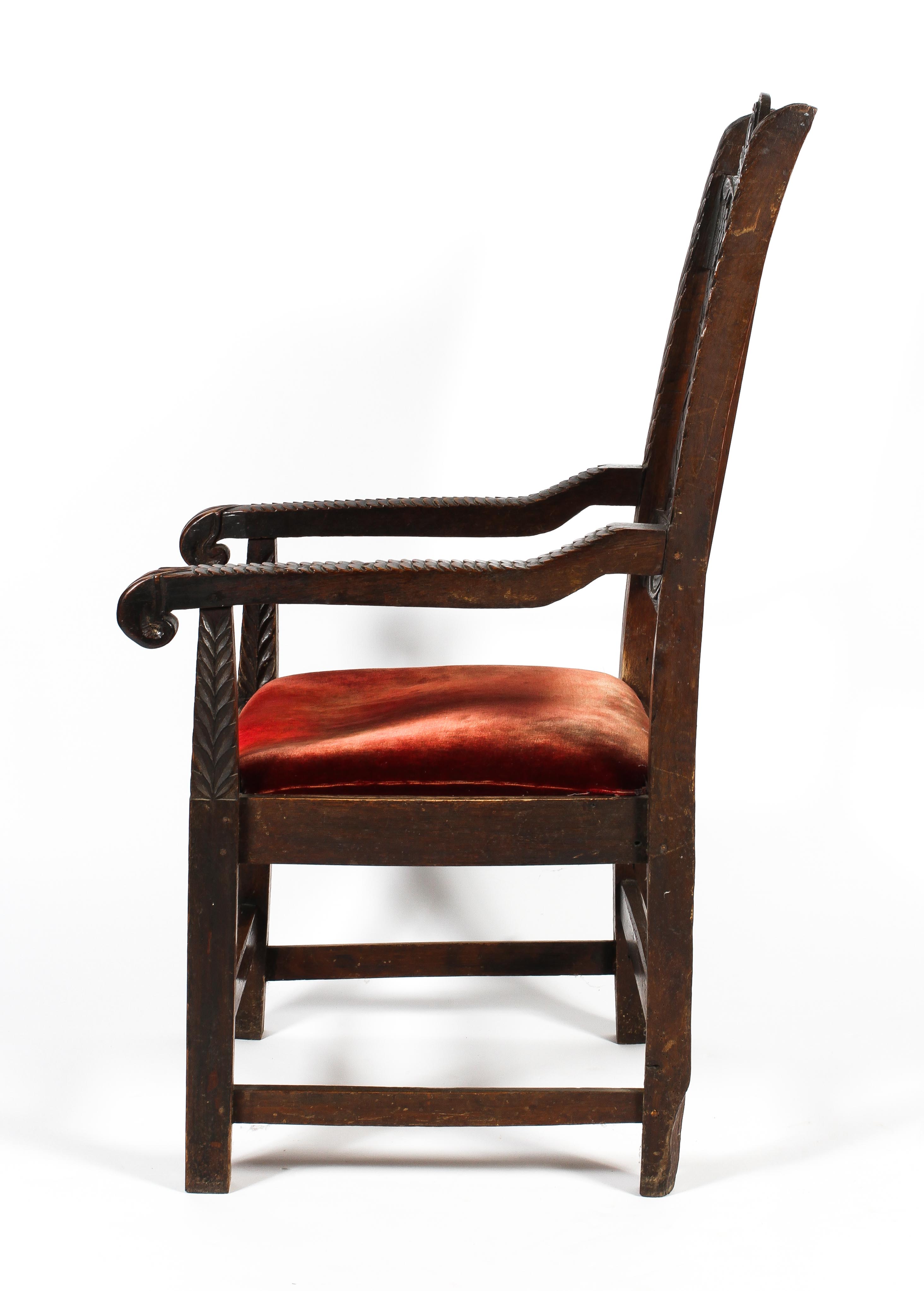 An early 19th century wainscot panelled back chair. - Image 3 of 3