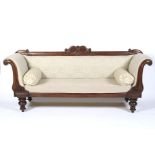 A Victorian mahogany framed sofa.