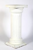 Large painted pine corinthium column pedestal.