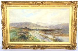 Albert Proctor ARCA (British, fl.1884-1905), The Drover's Path, watercolour.