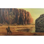 Kenneth Eades (20th Century, Western Australia), Figure on Horseback in Mountainous Landscape,