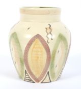 A 1930s Susie Cooper oviform vase. Painted brown signature Susie Cooper/1933,
