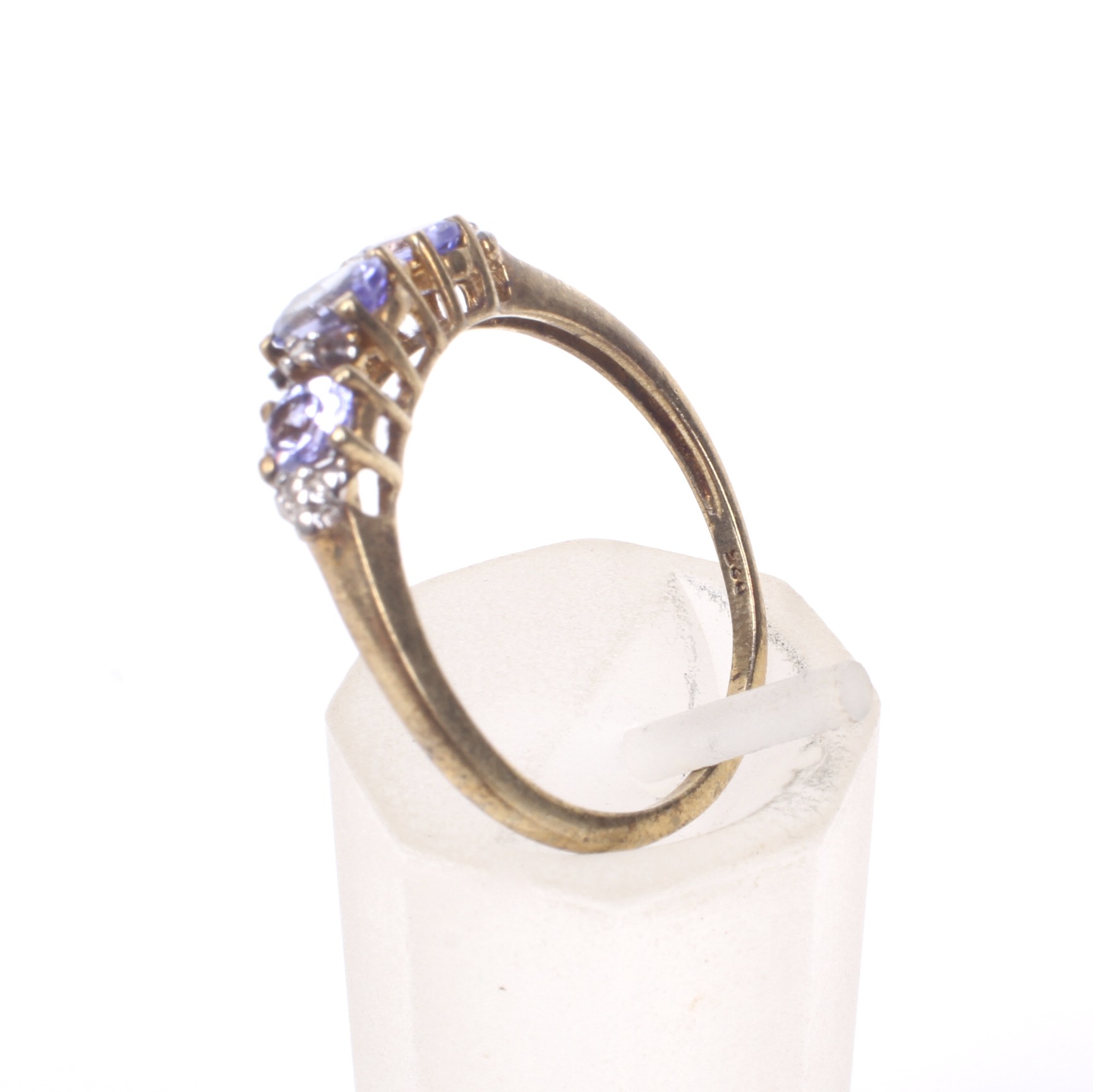 A tanzanite three stone dress ring. - Image 4 of 4