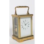 A French brass carriage clock.