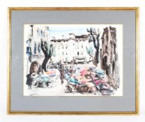 21st Century French School, Street Scene, watercolour.