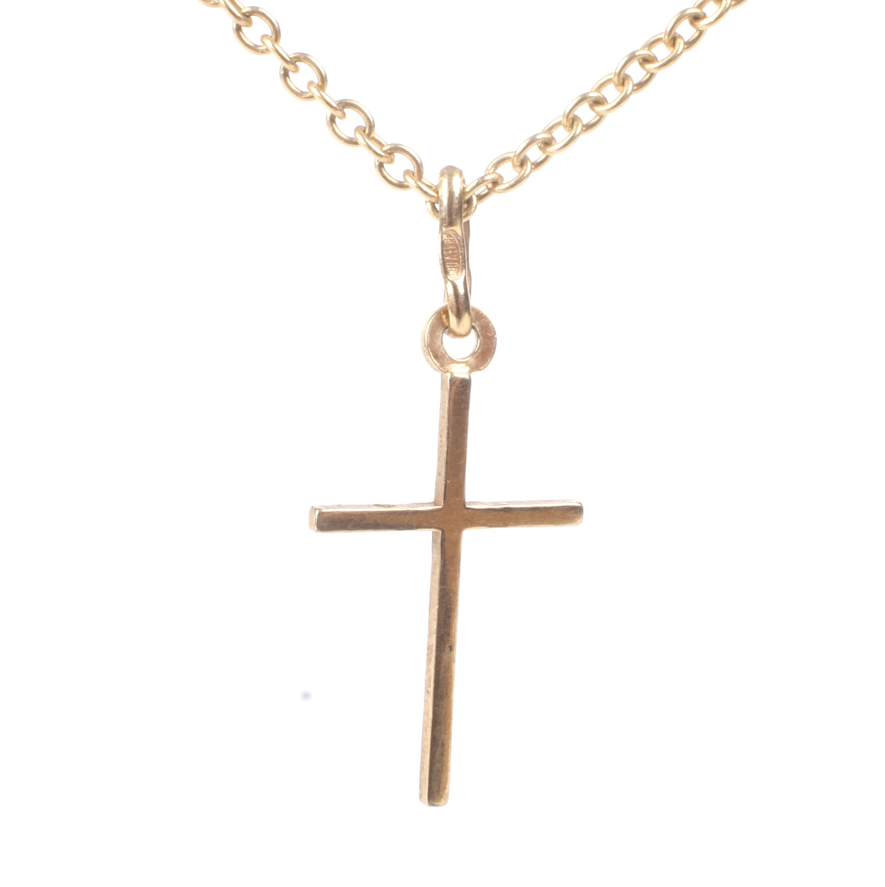 A continental 18ct gold crucifix with chain.39. - Image 3 of 4