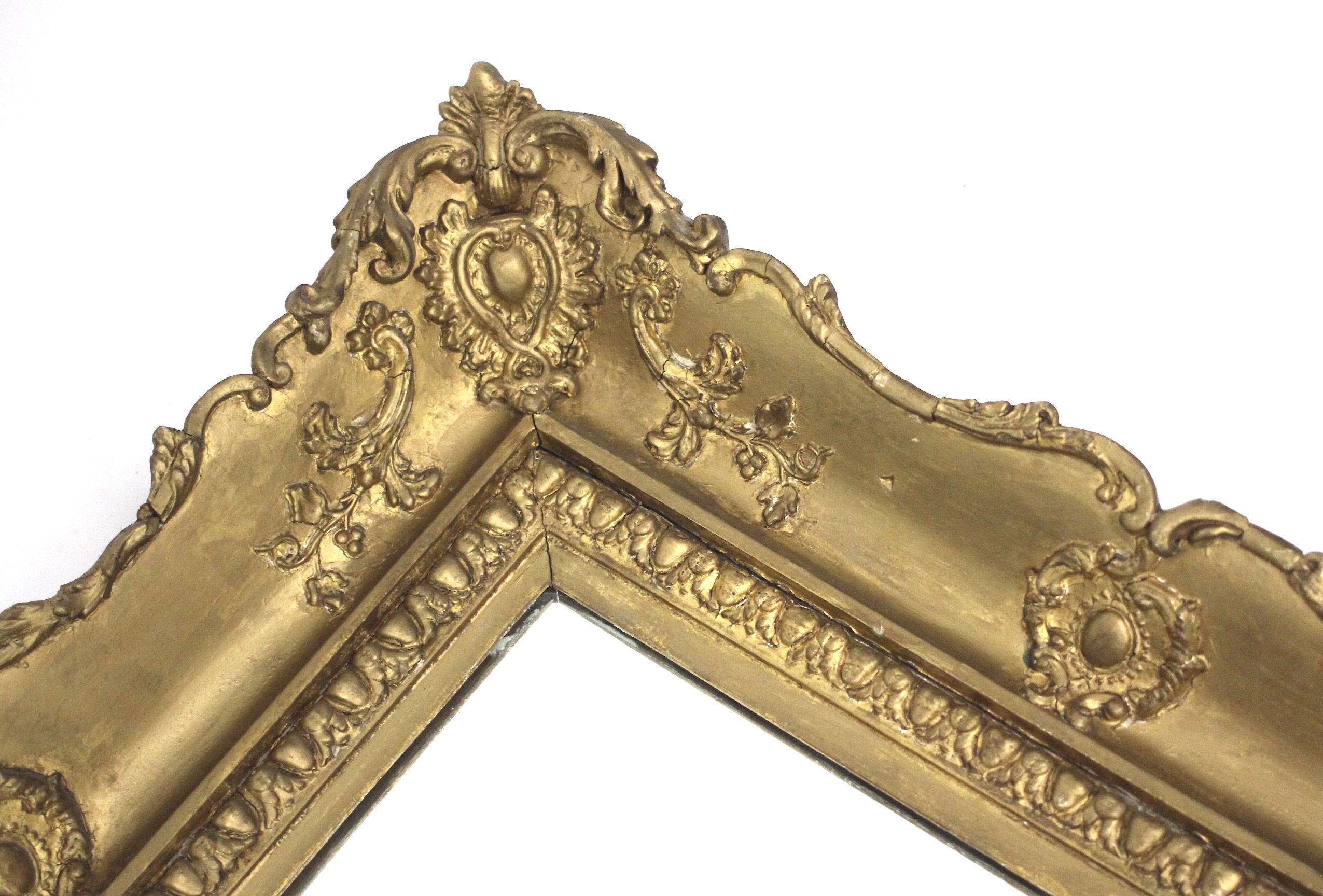 A fine 19th century wood and plaster gilded swept picture frame. - Image 2 of 2