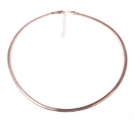 A modern 9ct rose gold necklace.