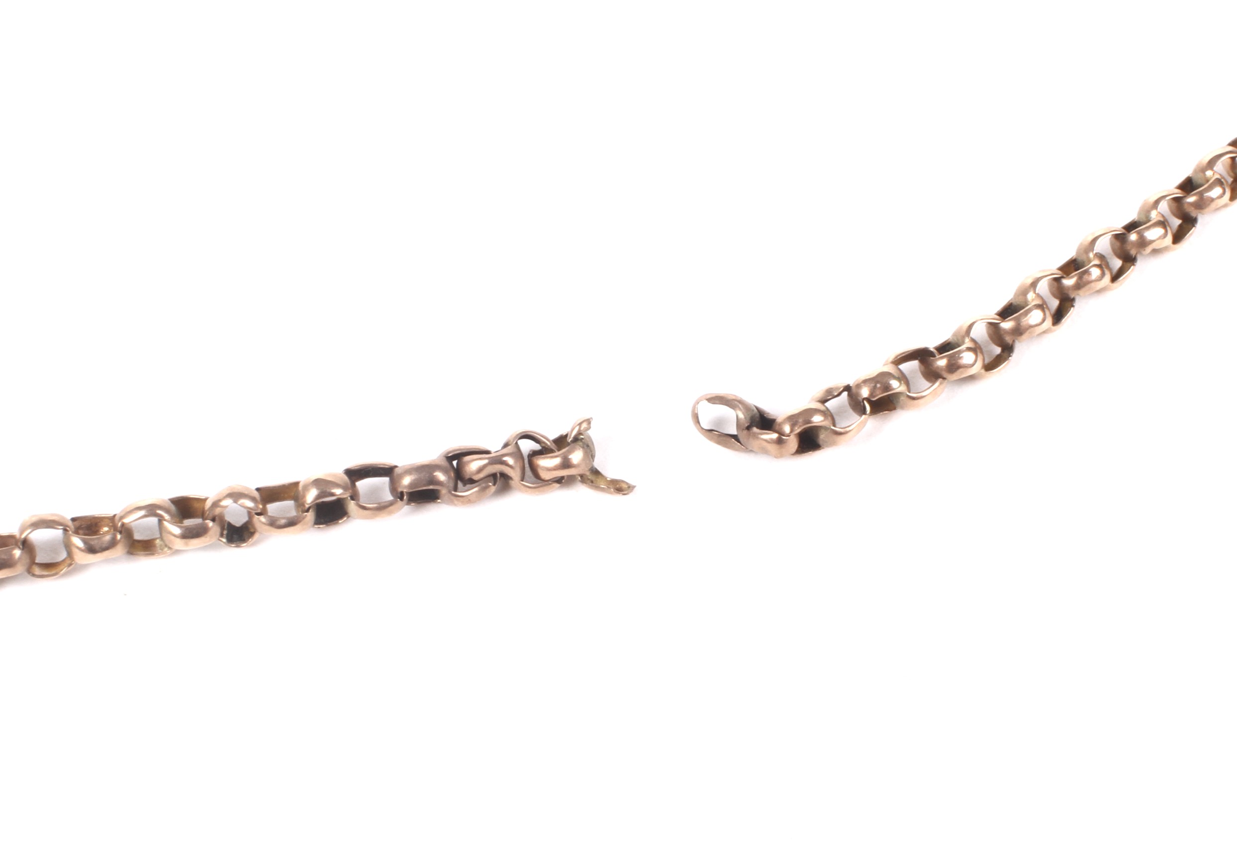A Victorian rose gold guard chain. - Image 2 of 2