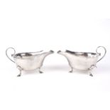 A pair of George V Mappin & Webb silver sauce boats.